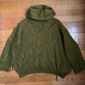 COS Olive Green Turtleneck Sweater